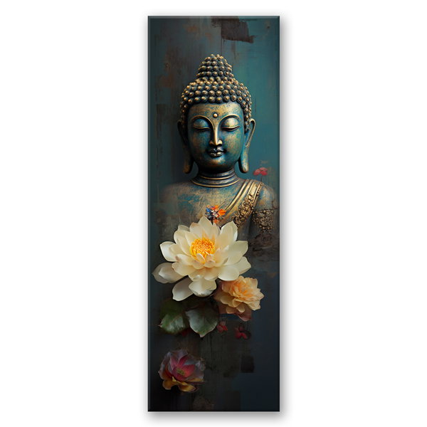 Kunstdruck auf Leinwand 'Buddha and Lotus Flower 2'