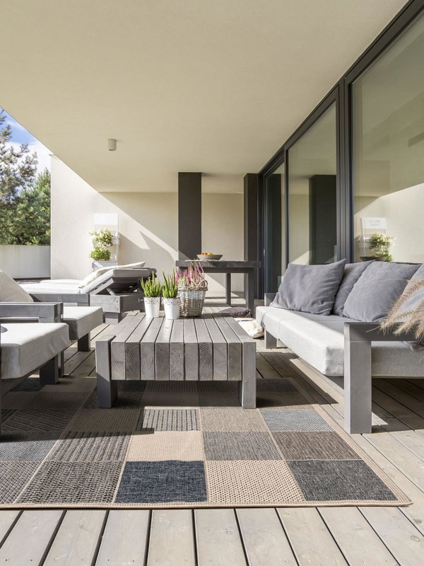 Design In- &amp; Outdoor-Teppich River Blau