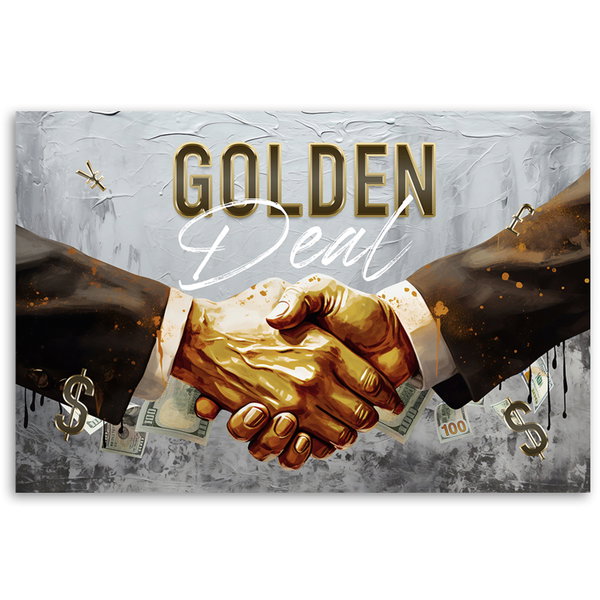 Kunstdruck auf Leinwand 'Golden Deal'