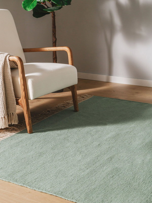 Design Wollteppich Liv Hellgrün