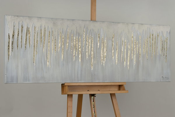 Handgemaltes Gemälde 'Dripping in White' 150x50cm | inkl. Echtheitszertifikat