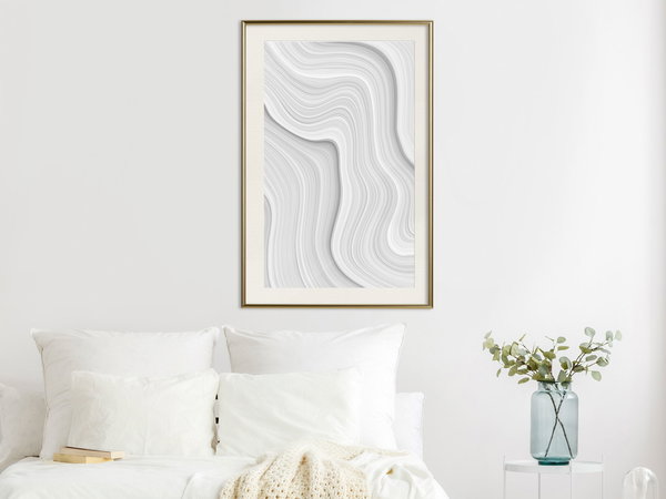 Poster 'Snow Contour Lines'