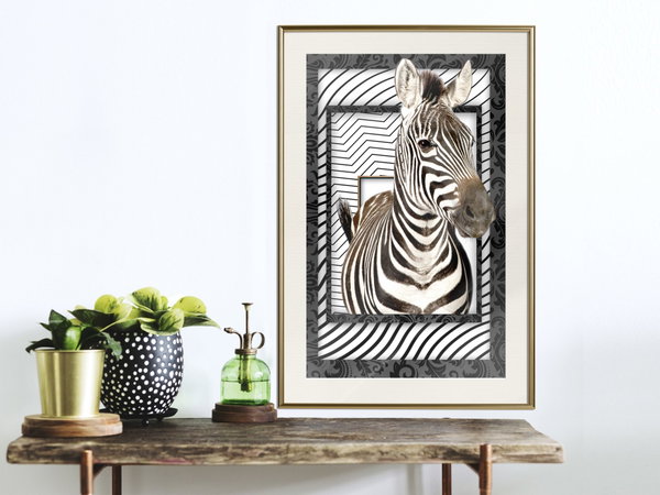 Poster 'Zebra in the Frame'