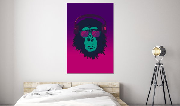 Kunstdruk op canvas 'Gansta Chimp Vertical'