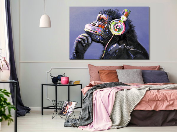 Kunstdruck auf Leinwand 'Musical Monkey Wide'