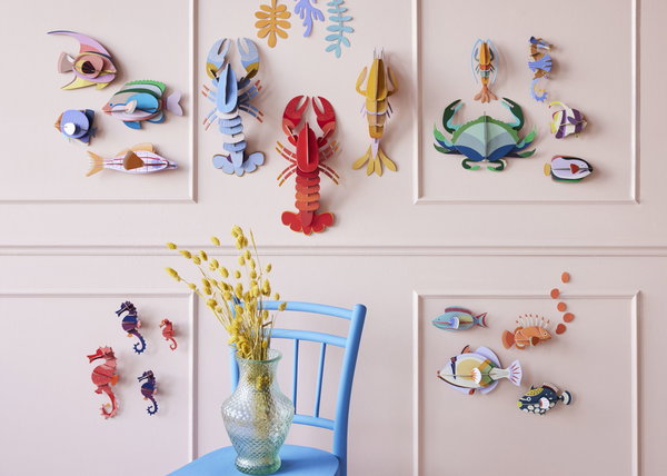 Wanddeko Papier 'Azur-Hummer'