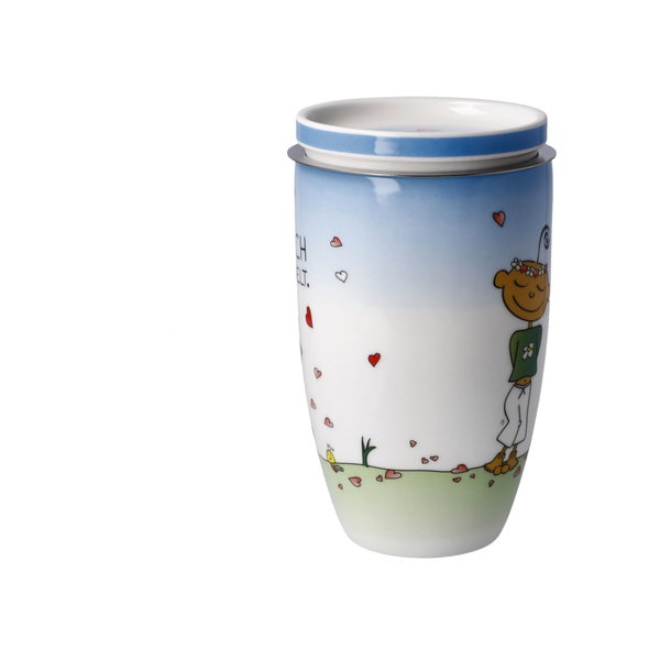 Goebel Teetasse mit Sieb und Deckel 'Für Dich'