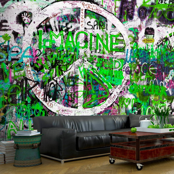 Papier peint 'Green Graffiti'