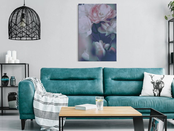 Kunstdruck auf Leinwand 'Morning Roses Vertical'
