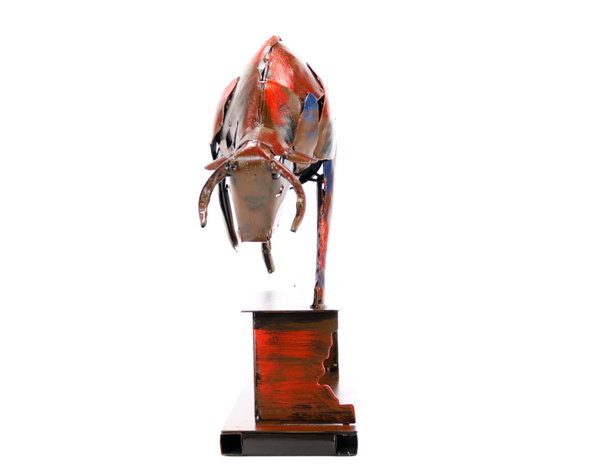 Sculpture en métal 'Power of the Bull' 39x48x12cm