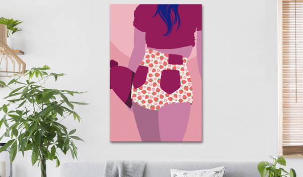 Kunstdruck auf Leinwand 'Strawberries Shorts Vertical'