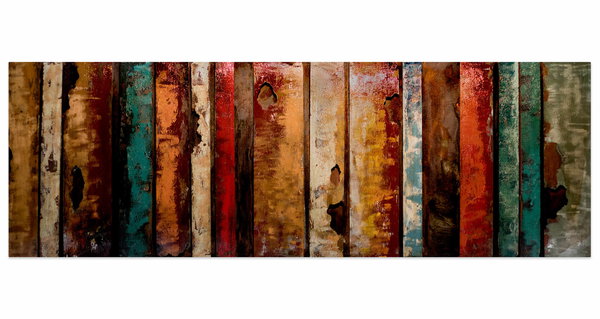 Metallbild 3D 'Flashy Wood' 144x44x5cm