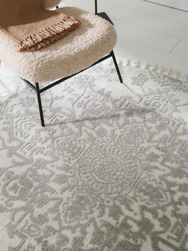 Design Runder Teppich Elias Grau
