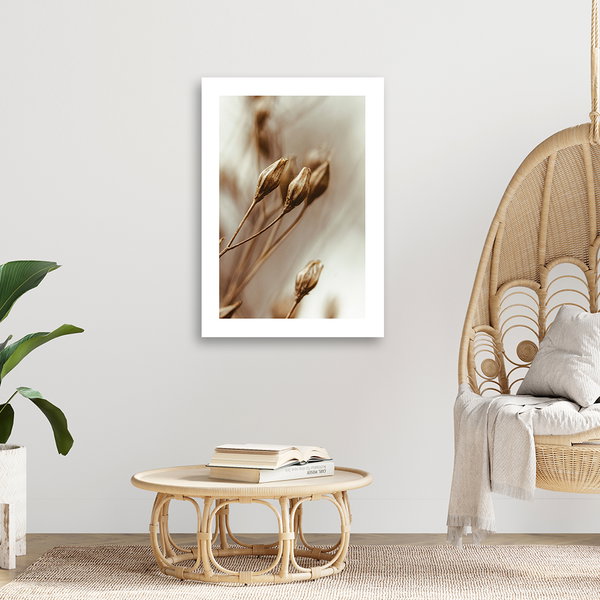 Kunstdruck auf Leinwand 'Sepia Toned Dried Flower Buds'