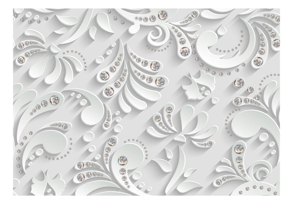 Selbstklebende Tapete 'Flowers with Crystals'