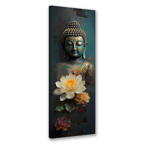 Kunstdruck auf Leinwand 'Buddha and Lotus Flower 2'