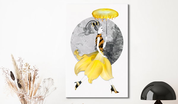 Kunstdruck auf Leinwand 'Running Girl Vertical'