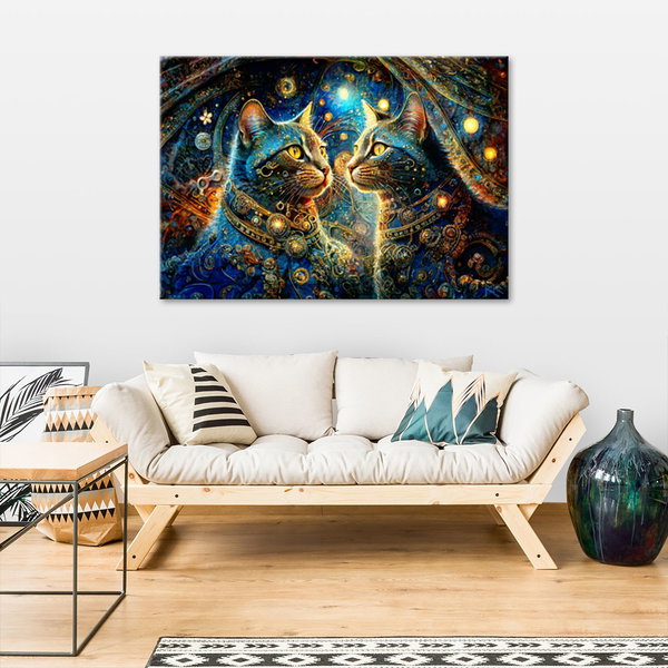 Kunstdruck auf Leinwand 'Mystical Feline in the Glow 3'