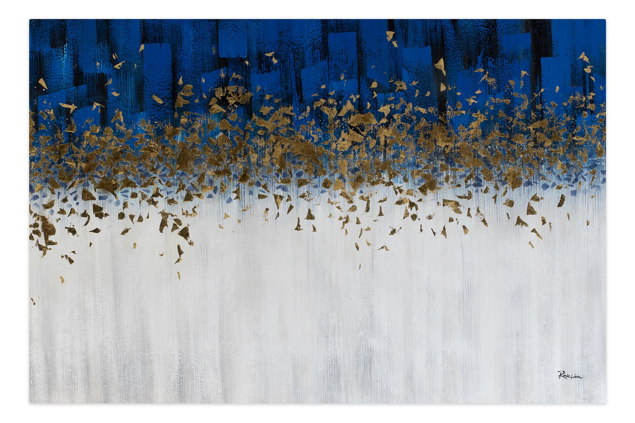 Olieverf schilderijen 'A Winter Night's Dream' | Handgeschilderd unicum 180x120cm komt in de ruimte goed tot zijn recht.