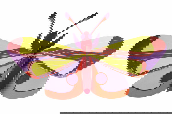 Sculptură de perete din carton 'Vivid Moth Wall Decor'