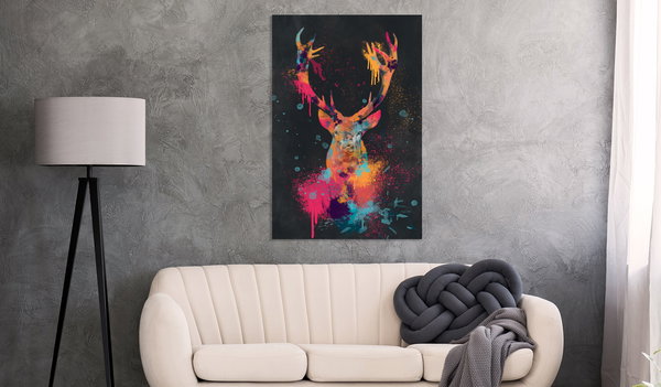 Kunstdruck auf Leinwand 'Spectacular Deer Vertical'