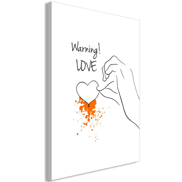 Impression sur toile 'Warning! Love (1 Part) Vertical'