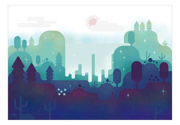 Selbstklebende Tapete 'Fairy - Tale Landscape'