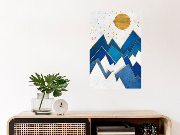Kunstdruck auf Leinwand 'Snowy Peaks Vertical'