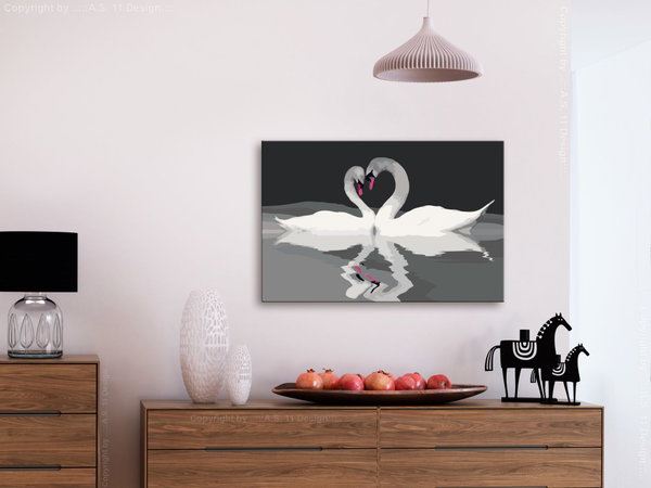 Malowanie po numerach dla dorosłych 'Pair of Swans'