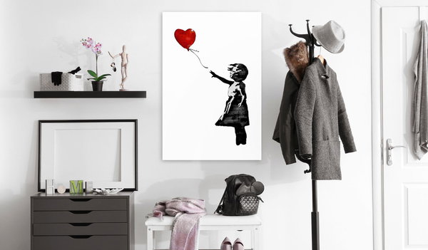Kunstdruck auf Leinwand 'Banksy: Girl with Balloon Vertical'