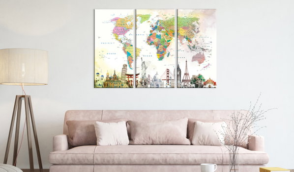 Kunstdruck auf Leinwand 'Wonders of the World (3-teilig)'