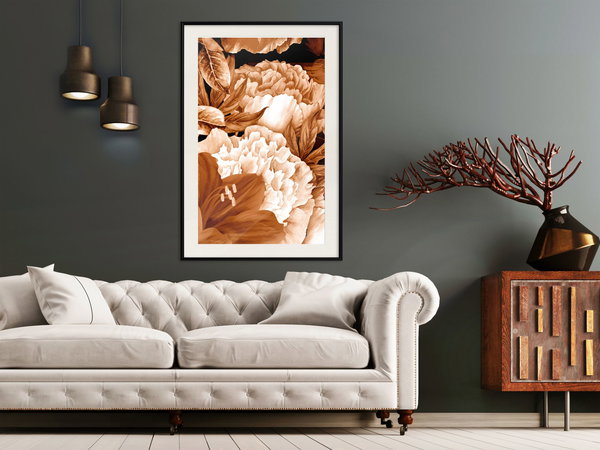 Poster 'Peonies in Sepia'