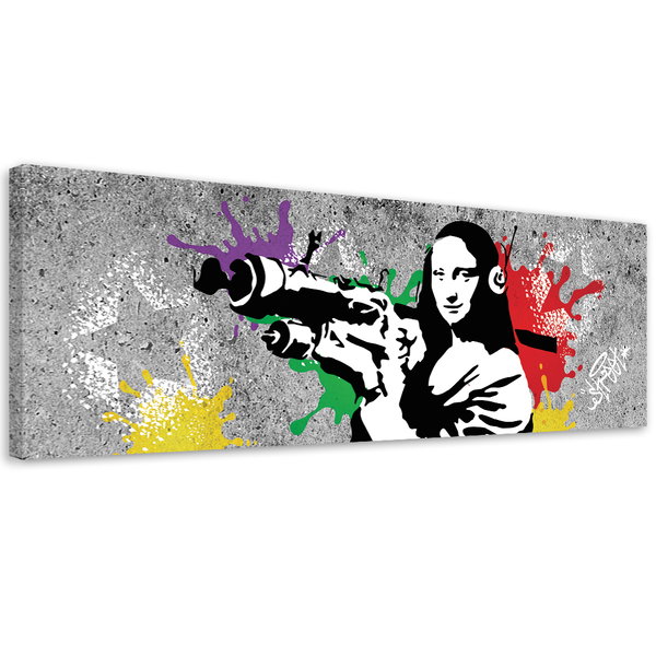 Kunstdruck auf Leinwand 'Mona Lisa Bazooka'