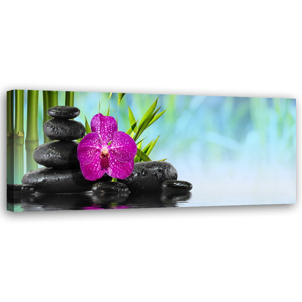 Impression sur toile 'Pink Orchids on Stones 3'