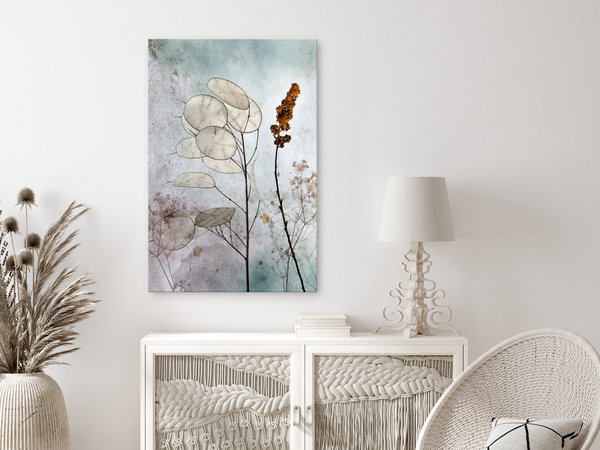 Kunstdruck auf Leinwand 'Foggy Lunaria Vertical'