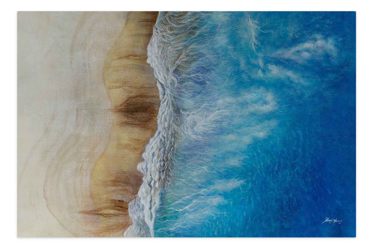 Olieverf schilderijen 'Song of the Ocean' | Handgeschilderd unicum 180x120cm komt in de ruimte goed tot zijn recht.