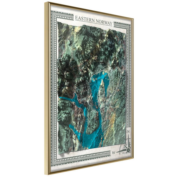 Poster 'Raised Relief Map: Eastern Norway'