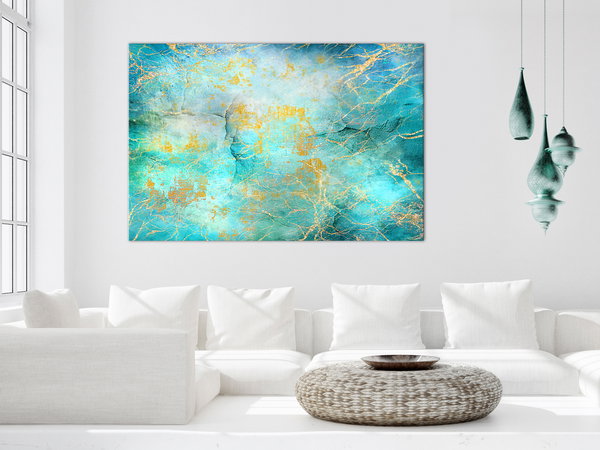 Kunstdruck auf Leinwand 'Emerald Ocean Wide'