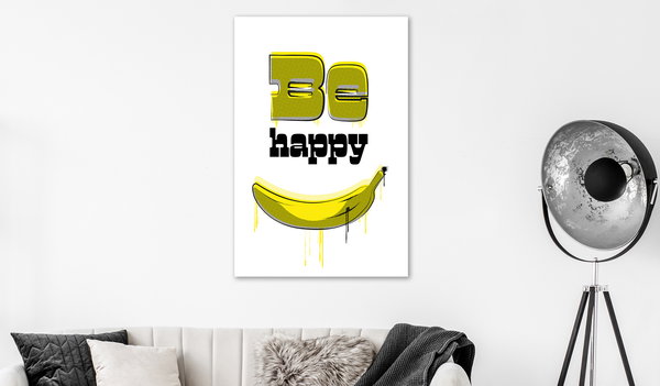 Kunstdruck auf Leinwand 'Happy Banana Vertical'