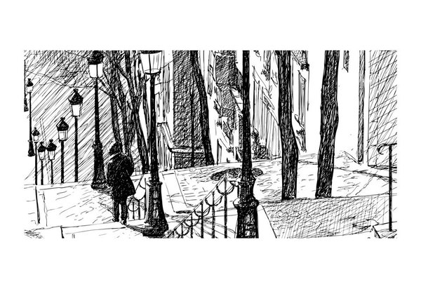 Tapete 'Treppe - Montmartre'