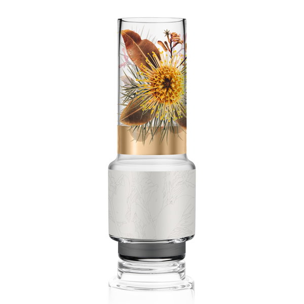 Glas Vase 'Golden Floral Bloom' von Goebel 9x32x9cm