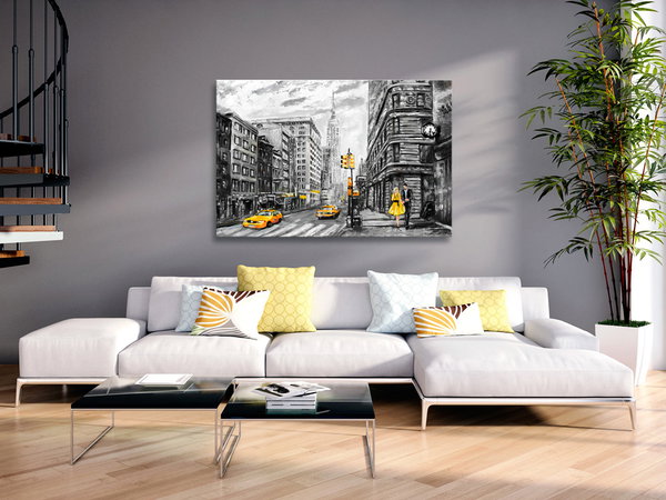 Kunstdruck auf Leinwand 'Walk in New York'
