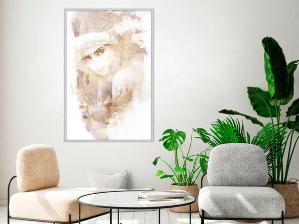 Poster 'Mysterious Look (Beige)'