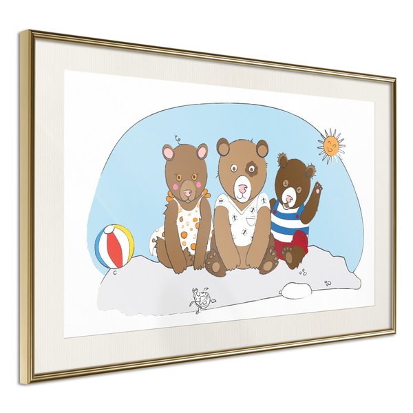 Poster 'Teddy Bears on the Beach'