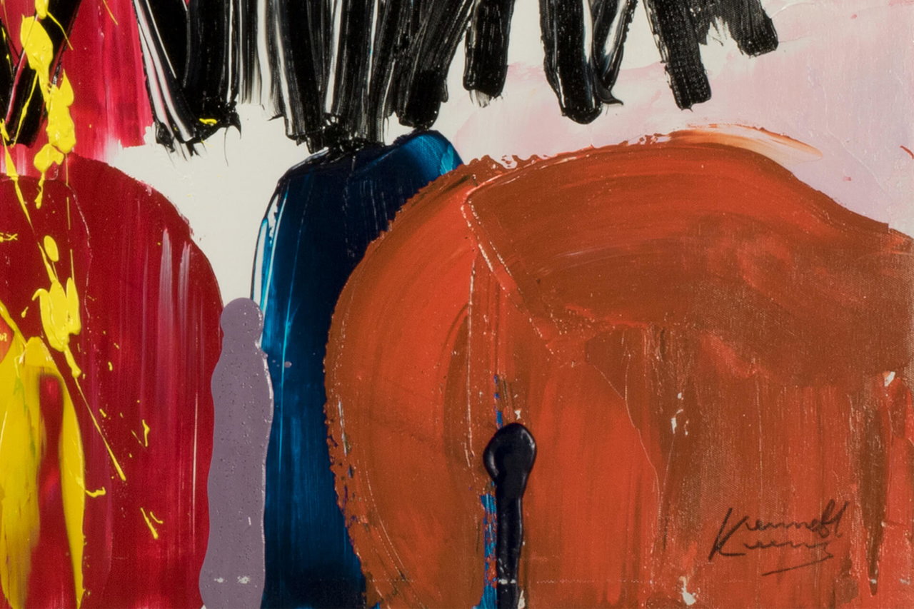 Handgeschilderd schilderij 'Arts of the Colours' 150x50cm | incl. certificaat van echtheid in de ruimte.