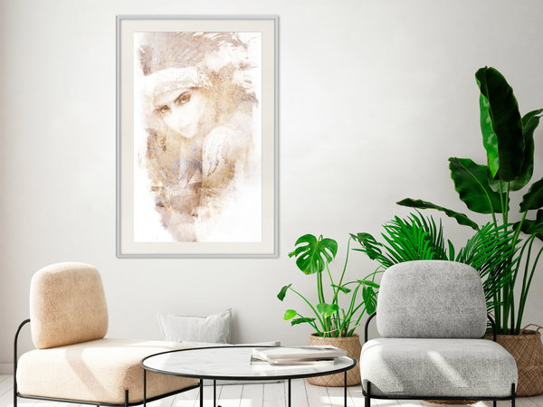 Poster 'Mysterious Look (Beige)'