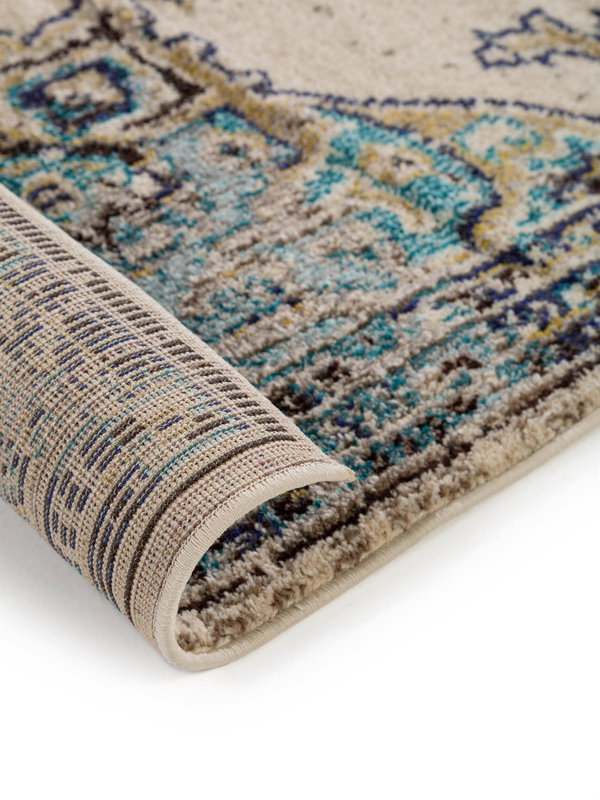 Design Teppich Casa Beige/Türkis