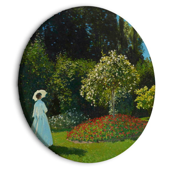 Quadro rotondo 'Monet's Garden Lady'