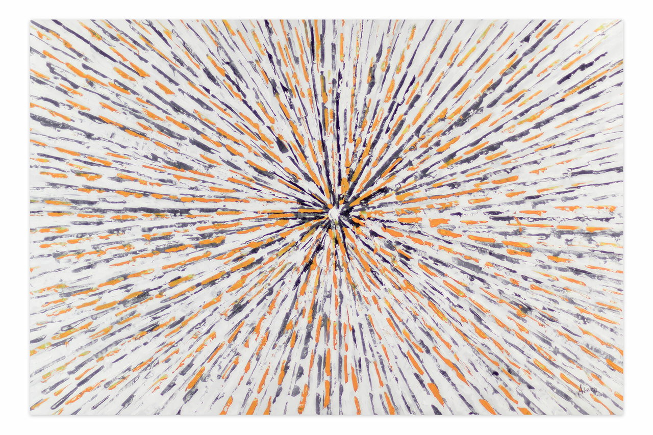 XXL Olieverf schilderijen 'Sunlit Spider Web' | Handgeschilderd unicum in de ruimte.