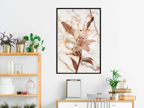 Poster 'Lily on Marble Background'
